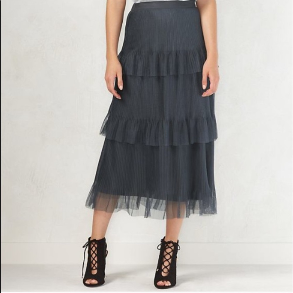 LC Lauren Conrad Layered Tiered Midi Skirt
